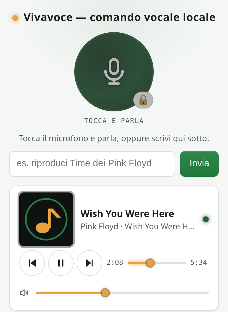 The same Vivavoce screen in light mode